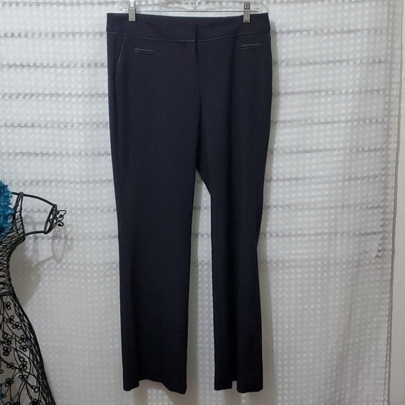 EXPRESS Ladies Trousers Navy Blue With Red Pinstri - Picture 1 of 8